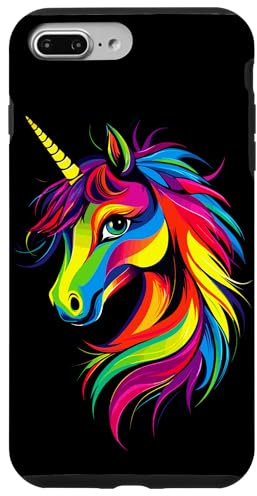 Licorne Coloré Arc-en-Ciel Cavalière Chevaux Équitation Coque pour iPhone 7 Plus/8 Plus