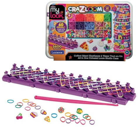 Lexibook, Giant Loom Studio Set, CRLOOM7LXB | 8 Farben: blau, grün, rot, gelb, orange, pink, lila, schwarz
