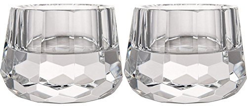 Donoucls Crystal Votive Tealight Candle Holders Home Decorations for Christmas Wedding Table 2.5 Diameter x 1.8 High Set of 2