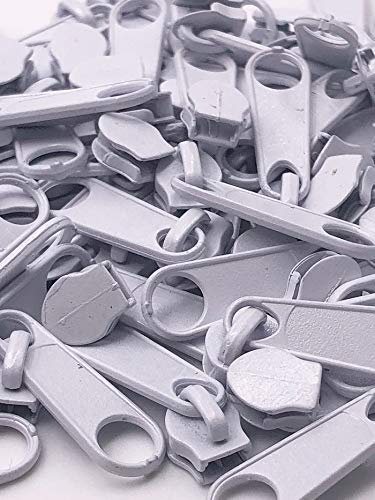 20 Zipper Schieber für 3mm Reißverschluss endlos (Weiß)