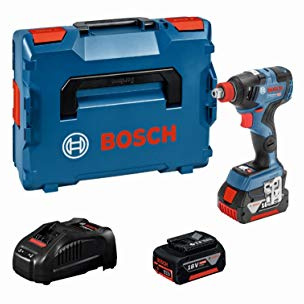 Bosch Professional 18V System Avvitatore a massa battente a batt. GDX 18V-200 C (coppia max.: 200 Nm, incl. 2 batterie da 5.0Ah, caricabatteria GAL 1880, L-BOXX)