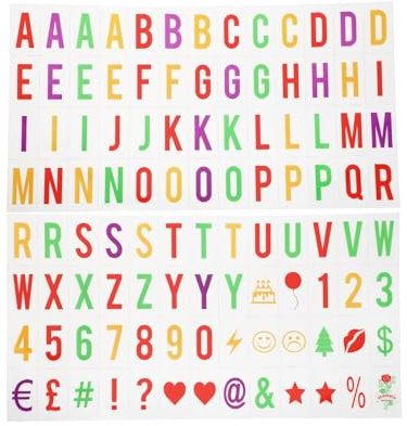 OTOTEC Lot de 104 lettres lumineuses colorées style cinéma pour boîte à lumière A4