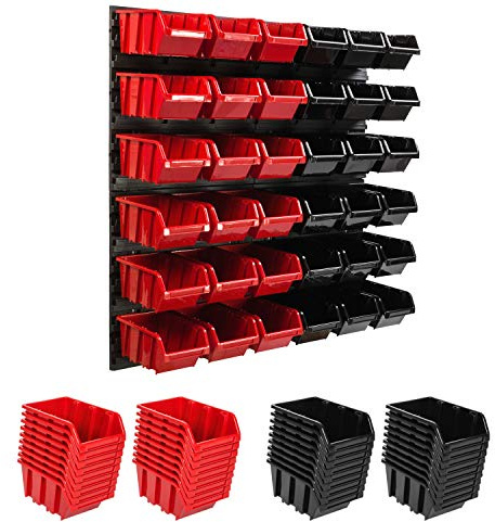 botle Lagersystem Wandregal 78 x 78 cm, Werkzeughalterungen, Stapelboxen Schüttenregal Sichtlagerkästen, Extra Starke Wandplatten, Regal Erweiterbar