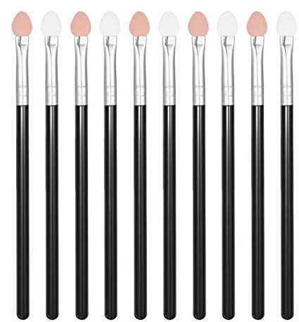Beaupretty Spugna Portatile Pennello Ombretto,Pennelli Ombretto Occhi Spugna di applicatori per ombretti con manico in plastica, 10 pezzi