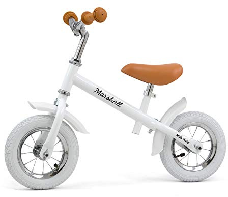 Milly Mally Laufrad für Kinder Marshall gepumpte Laufräder Fahrrad für einen 2-Jährigen Kinderlaufrad aufblasbare Räder (White)
