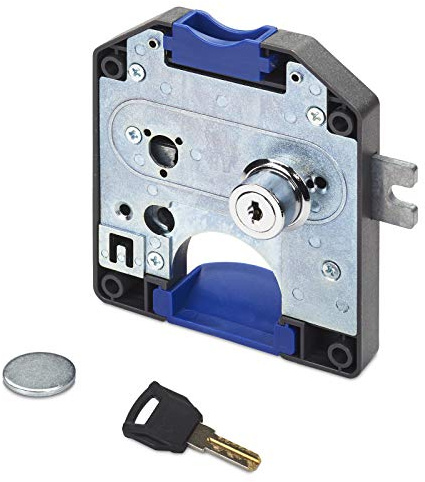 Münzschloss 110 x 125 x 18 mm rechts schließend für 1 € Münzen | Pfandschloss Münzpfandschloss Spindschloss von SOTECH