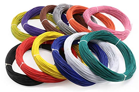 Lcuihong-copper wire 2M UL1007 PVC Tinned Copper Wire Cable 16-30 AWG White Orange Soft & Strong (Color : Blue, Specification : 16 AWG)