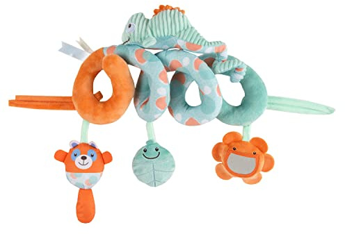 Chicco Kinderwagen-Spiel Chamäoleon, Kinderbett/Buggy, mit lustigen Spielaktivitäten, aus superweichem Stoff, 0 Monate +, Mehrfarbig