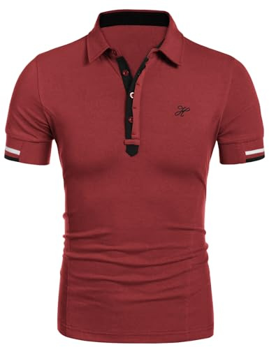 COOFANDY Polo pour Homme Manches Courtes Broderie t-Shirt Homme Polo Chemise d'été légère Polo Alpha Chemises de Golf
