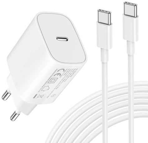 25W USB C Ladegerät Ladekabel für Samsung Galaxy S25 S24 S23 S22 S21 S20fe S10 S9 S8 A55 5g A54 A53 A52 A51 A50 A33 A13 A12,Schnellladegerät mit Typ C Schnellladekabel 2m,Fast Charger Adapter Netzteil