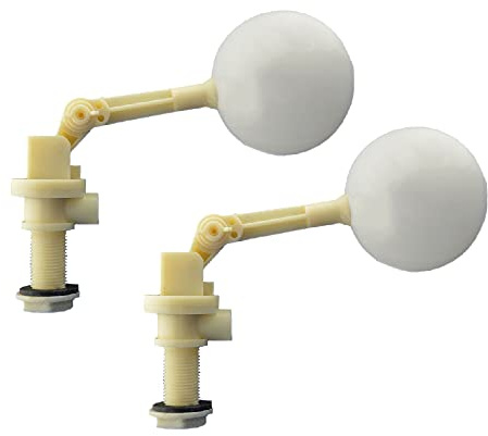 Schwimmer-Kugelhahn, 1,27 cm, automatischer Befüllungs-Luftbefeuchter, Wassertank-Schwimmerventil mit verstellbarem Arm für Teiche, Nutztierwassertrog, Aquarien, 2 Stück