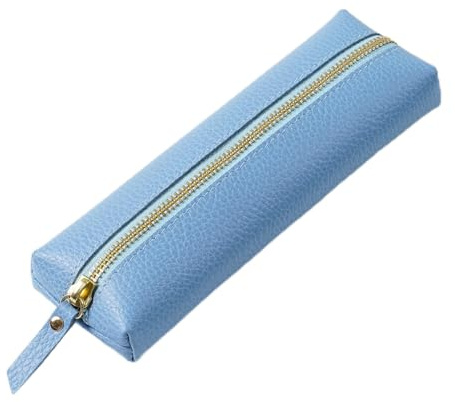 AIGUONIU Federmäppchen aus echtem Leder – Federmäppchen mit Reißverschluss, Schreibwaren-Tasche, Stiftehalter