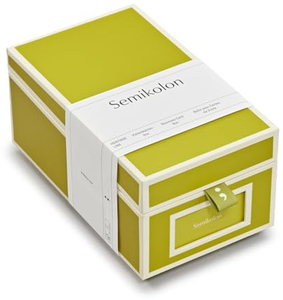 Semikolon 370084 Visitenkartenbox - alphabetisches Register - 10,5 x 18 x 8,3 cm - Business-Card-Box - matcha hell-grün