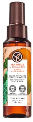 Yves Rocher BRUME PARFUMEE Parfümiertes Duftspray - Körper- und Haarspray - Mit Duft von Mango & Koriander - 100 ml