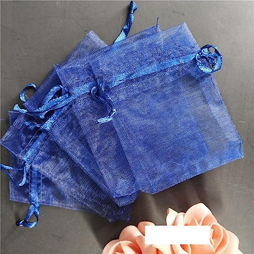 50 Stück/Lot Tüllbeutel 7 x 9/9 x 12/11 x 16/13 x 18 cm Organzabeutel Hochzeit Voilebeutel Schmuckverpackung Tüllstoff-Marineblau, 30 x 40 cm -SH321-50