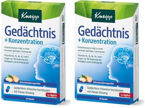 Kneipp Gedächtnis + Konzentration, 30 Kapseln (1 x 14.9 g) (Packung mit 2)