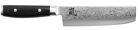 Yaxell Coltello damascato Ran 69 Nakiri, lama 16,5 cm, manico Mikarta