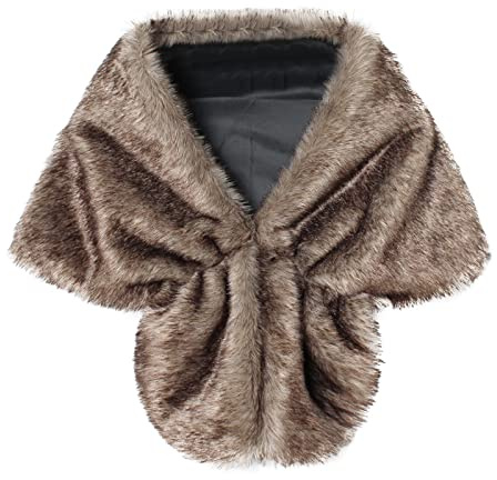langes Kunstfell-Schal-Wrap für Damen - edle Stola - wie echtes Fell Elegant