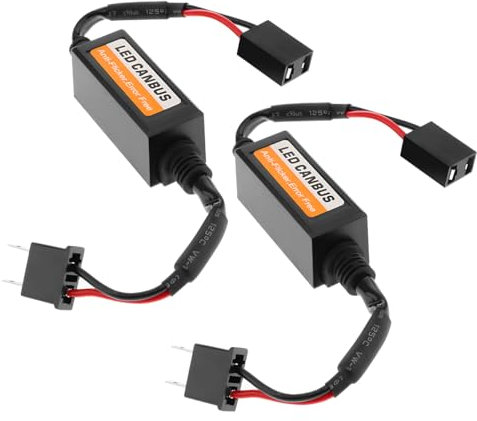 CGEAMDY 2 Pieces Decoder Anti Flicker Harness, LED Bulbs Error Free Anti Flickering Resistor Decoder, EMC Canceller LED Decoder, Headlight Bulb Warning Canceller Error Free Resistor(H7)