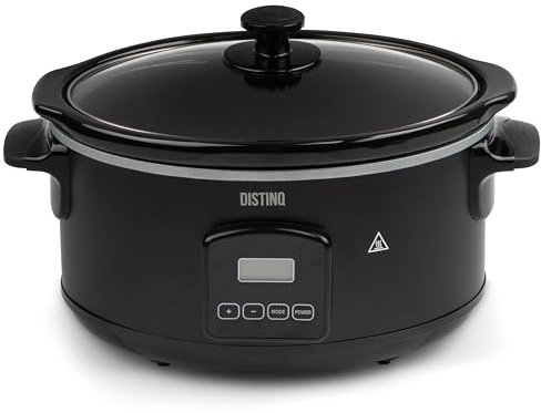 DistinQ Digitaler Slowcooker 6 Liter – Keramik-Innentopf - Warmhaltefunktion