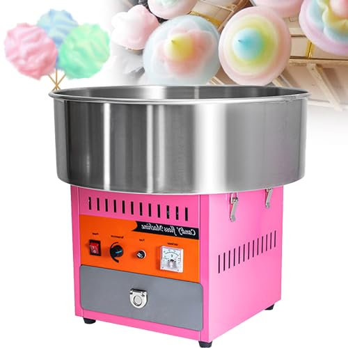 YANDDEA Macchina per Zucchero Filato da 1000 W, Macchina per Zucchero Filato da banco, Macchina per Zucchero Filato Commerciale per Feste di Compleanno, Festa dei Bambini e Giorno di Natale