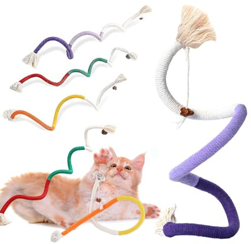 Shyllin 3 Piezas Gatos Cuerda para Morder, Cuerda Dental para Gatos, Gatos Cuerda Juguete, Juguete Cuerda Masticar Gato, Masticar Palos Gato, Catnip Gatos Cuerda para Jugar Gatos y Limpiar Dientes