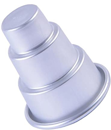 Cabilock 3pezzi Stampo Per Dolci Strati Rotondo Per Cupcake Pudding Torta Teglia Antiaderente Per Forno Utile Per Casa e Negozio Pastìcceria Argento Piccolo