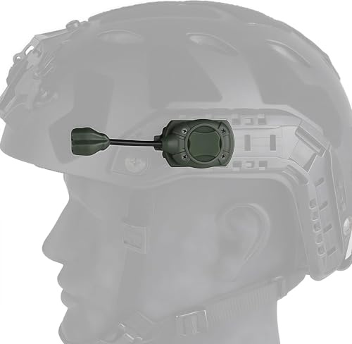 ACEXIER Luce per casco tattico, 3 modalità, interruttore torcia L.ED, system di illuminazione modulare multifunzionale, casco da caccia (Green)