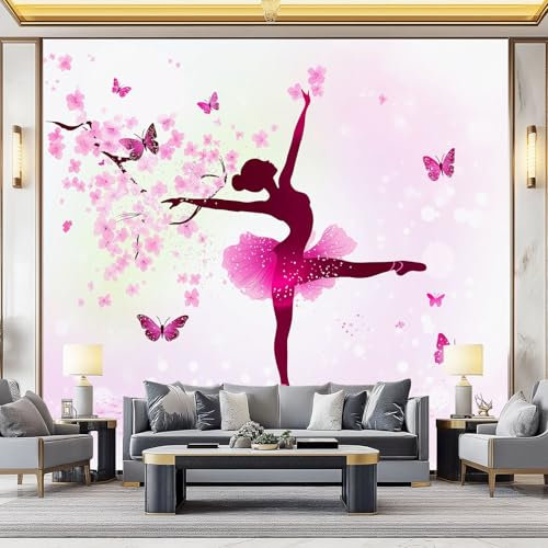 Papel pintado 300 x 210 cm Papel tapiz fotográfico Fotomurales Vista 3D Conejo, naturaleza, linda mascota, fotografía Oficina Lana Decoración De Pared Sala Cuarto Rosa púrpura