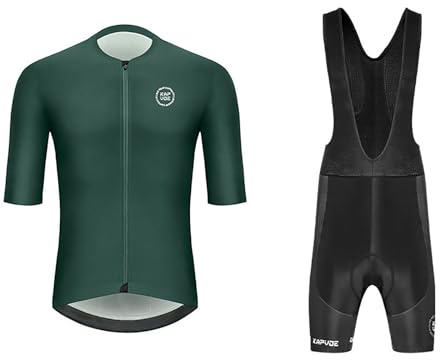 Generisch Conjunto de ropa deportiva para hombres de ciclismo para el verano, lana cálida, ropa deportiva de ciclismo + culote, conjunto de traje de bicicleta de mangas cortas, calzoncillos tipo bóxer