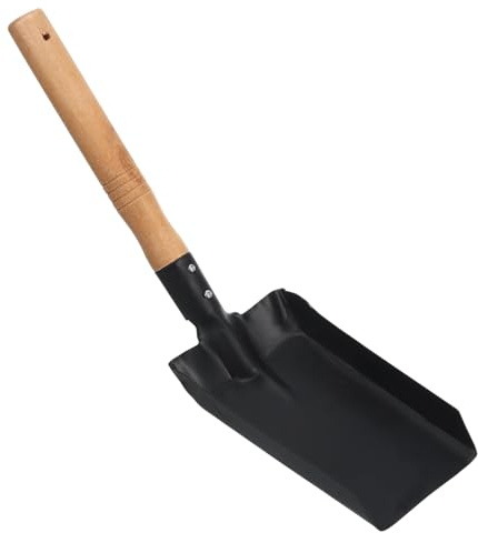 WEKADRIN Pala Pequeña de Hierro con Mango de Madera para Jardinería Multifuncional Herramienta Práctica y Ligera para Trasplantar Plantas y Limpiar Interiores y Exteriores