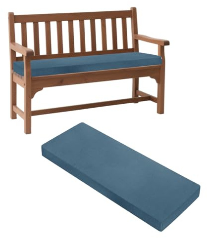 Generisch Bankauflage, Auflage Gartenbank mit ReißVerschluss, Bankkissen Outdoor Abnehmbarem, Bankpolster Schlippabsicher für GartenmöBel Terrasse Drinnen Hollywoodschaukel,Dark Blue,150x35x5cm