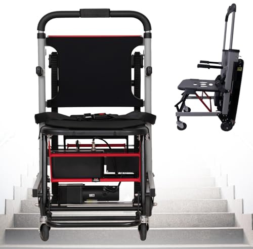 HZWJD Silla Salvaescaleras Portátil,Silla para Subir Y Bajar Escaleras,Silla Eléctrica para Subir Escaleras,Incluye Batería De Litio De 13 Ah,Capacidad De Carga 159 Kg/350 Lbs 13Ah