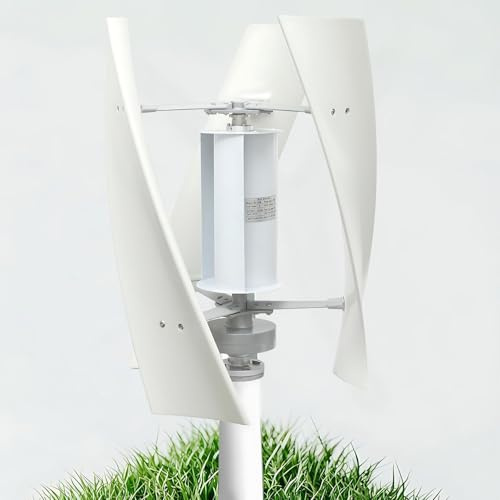 CIELOBLOEN Kit Completo Turbina Eólica Vertical 200W 12V con Generador CA Trifásico y Controlador - Aerogenerador de Viento para Uso Doméstico y Energía Renovable 200W