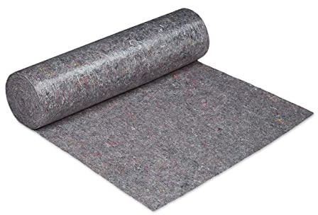 Relaxdays 5 Rollos de Mantas Protectoras, 1 m x 50 m = 50 m², Antideslizantes, Impermeables, 200 g/m², para Pintar, mudanzas, Gris