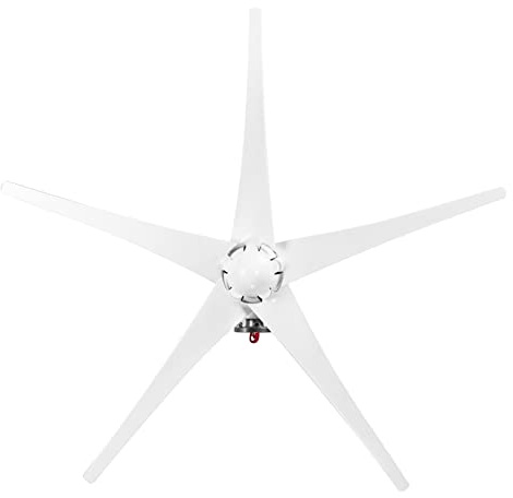 Aumotop Generador Eólico Tipo S De 5 Cuchillas, 1200 W, con Controlador De Cargador, Kit Generador Turbina Eólica Energía Clara Duradera para El Hogar - Blanco