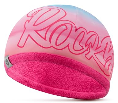 ROCKBROS Varm mössa för barn, dubbelsidig för barn, termisk tjock fleece, vintermössa, under hjälm med öronskydd, mjuk, elastisk, vindtät, för pojkar och flickor, utomhus, cykel, skidåkning, Rosa, en
