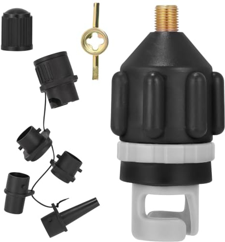 ZOSIGN Adaptateur Pompe Kayak 5 en 1 Adaptateur de Valve Gonflage Paddle Accessoire de Compresseur Multifonctionnel Gonflable pour Matelas Bateau Sup Planche à Pagaie Pneumatique (Type1)