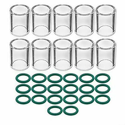 Tidgel 30er-Pack #10 Glasbecher und O-Ring-Set für SR WP-17/18/26 und WP-9/20 WIG-Taschenlampen, hitzebeständige Ersatzteile, einfach und schnell zu bedienen