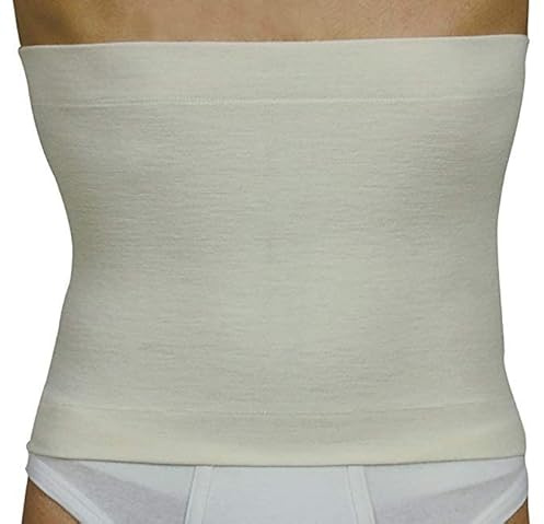 EGI Unisex Elastischer Bauchgürtel aus Wolle, Weiß M