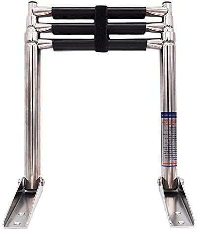 KAOLALI Scala Telescopica per Imbarcazioni in Acciaio Inox, Scaletta per Barche e Yacht, Capacità di Carico 150KG, Pieghevole a 3 Gradini