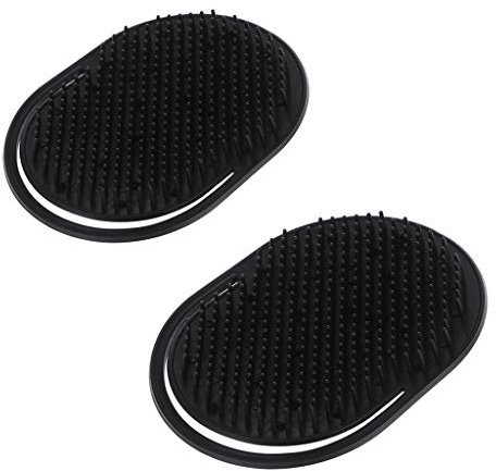 cdhgsh 2 Piezas Bolsillo Viaje Peine para el Cabello Cepillo Hombres Barba Bigote Palma Cuero cabelludo Masaje Negro Peine Cepillo Negro