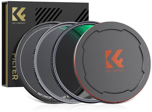 K&F CONCEPT 58mm Filterset,Polfilter,UV Filter,Zwei Objektivdeckel | mit Aufbewahrungstasche,Optikglas mit 28-lagiger Nano-Beschichtung,wasserdicht,kratzfest,HD Bild,Nano-Xcel,FS701