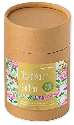 TerraDomi 300g nordischer Garten winterharte Blumenmischung I Überjährig als Winterbegrünung auch im Gemüsegarten I besonders für Jäger geeignet im Revier I nachhaltige Verpackung, 100% plastikfrei