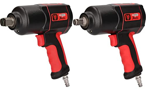 KS Tools 515.3400 THE DEVIL Hochleistungs-Druckluft-Schlagschrauber, 3/4 Zoll, 2000Nm & 515.1200 THE DEVIL Hochleistungs-Druckluft-Schlagschrauber, Schwaz/Rot, 1/2 Zoll, max. Löse-Drehmoment 1600Nm