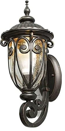 Außenwandleuchten Antike wasserdichte Wandleuchte Externe Garten-Wandlaterne aus Glas Patio/Veranda Wandleuchte mit Glasschirm for ländliche Villa Innenhof Terrasse Vintage Wandlampe(Size:36*70cm)