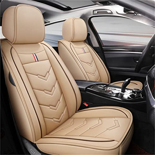 IBCEL Kompletter Satz Autositzbezüge 5 Sitz Leder für BMW X5 Fahrzeugsitzbezüge Kissen Vorne Hinten Sitzbezüge Beige