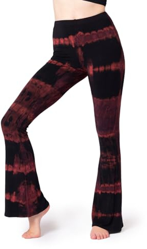 PANASIAM Leggings batik with Flare, red black, S