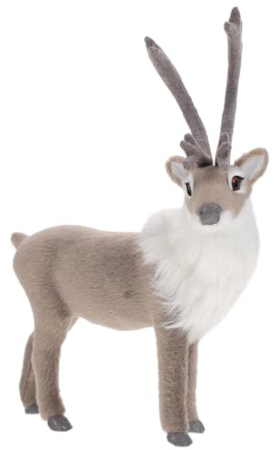 MAGICLULU 1Pc Deer Figurines Plastic Reindeer Sculpture Forest Animals Figures for Holiday Christmas Decorations