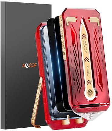 ACCOF Pellicola Prottetiva Privacy iPhone 15 Pro Max, Installazione Facile, Vetro Temperato iPhone 15 Pro Max Privacy, Durezza 9H, Anti Graffio,Anti-Impronte, Senza Bolle,2 Pezzi